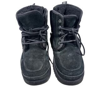 UGGs Boots Mens 10 Black Neumel High Moc 1120767 Suede Shearling Lace Up Chukka